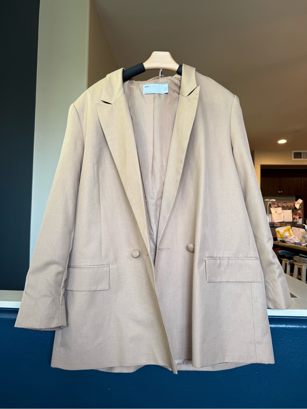 ASOS Beige Single-Breasted Blazer